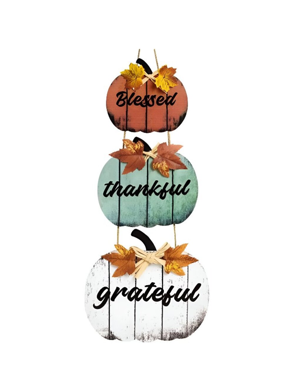 Thanksgiving Fall Decorations for Home, Wooden Hanging Pumpkin Fall Front Door